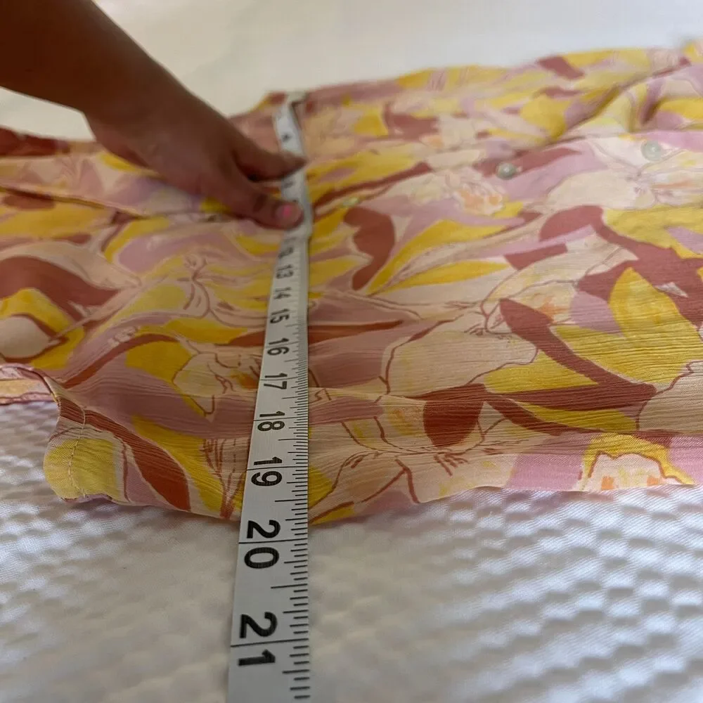 Nine West Women's sleeveless blouse floral front tie Tank Top Shirt Size M - Picture 5 of 7